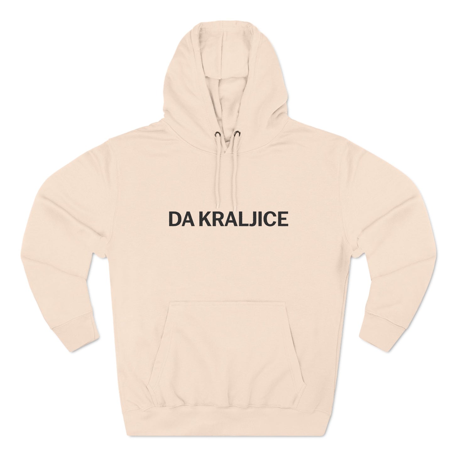 Da Kraljice "Yes Queen" - Three-Panel Fleece Hoodie (White, Pale Pink & Oatmeal Heather)