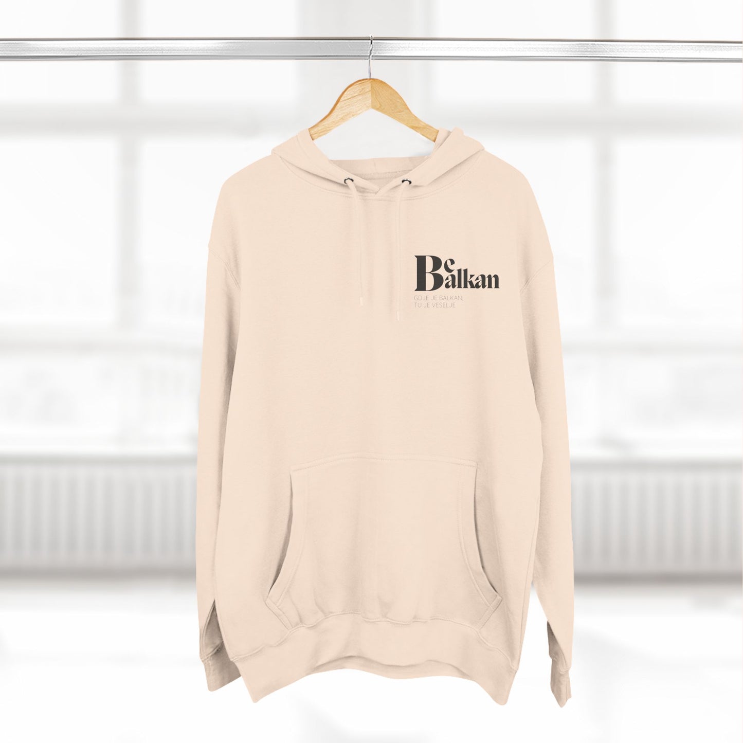 Be Balkan - Three-Panel Fleece Hoodie (White, Heather Grey, Oatmeal Heather, Pale Pink)