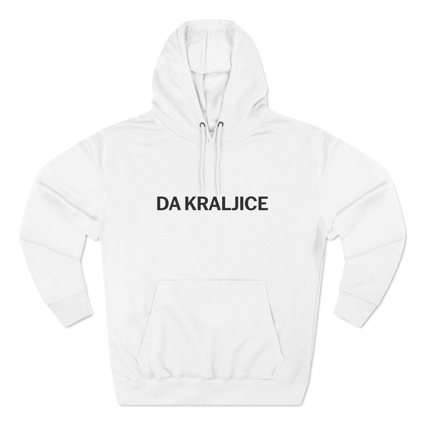 Da Kraljice "Yes Queen" - Three-Panel Fleece Hoodie (White, Pale Pink & Oatmeal Heather)