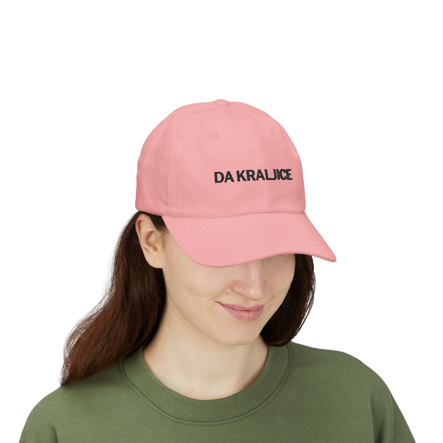 Da Kraljice "Yes Queen" - Classic Dad Cap (White, Stone & Pink)
