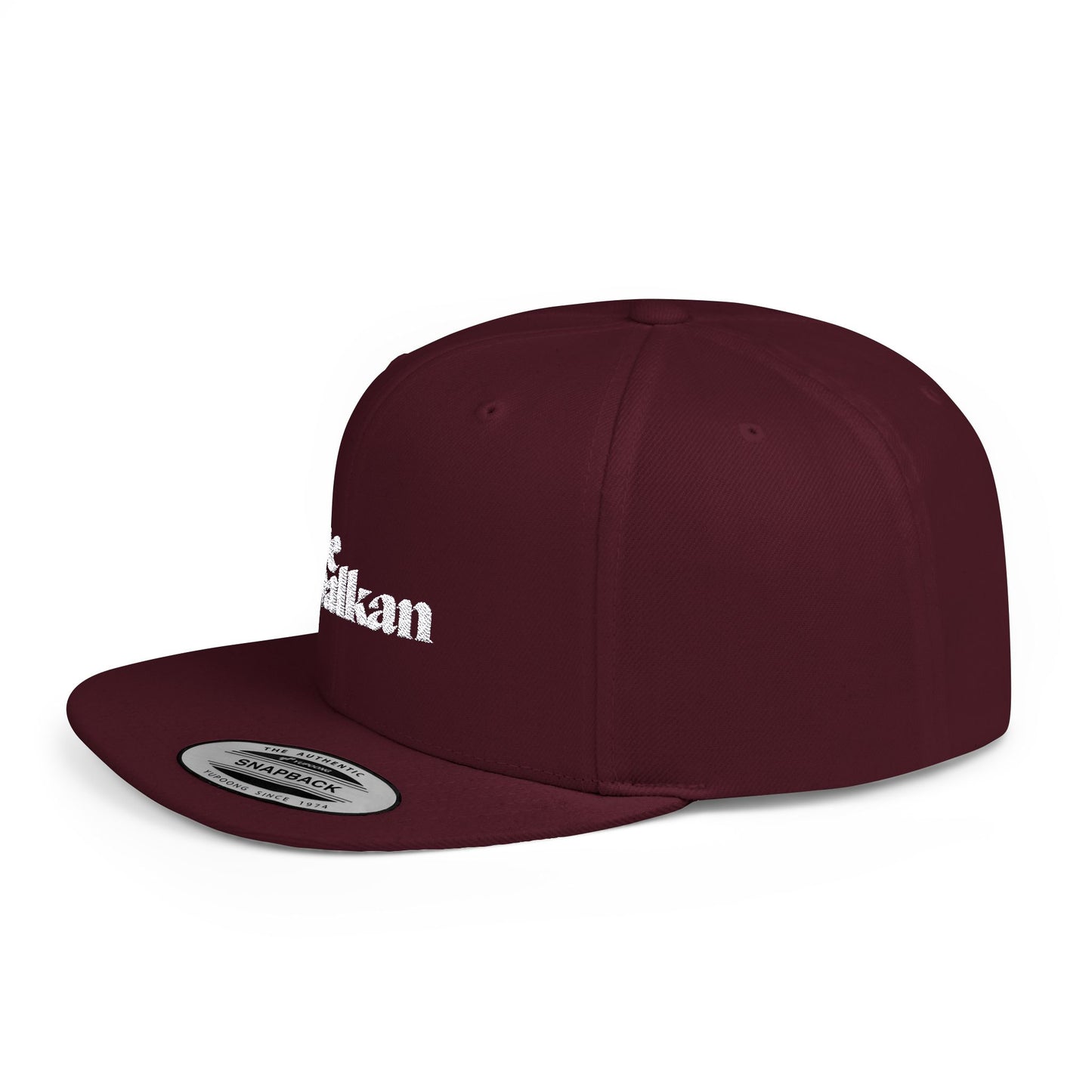 Be Balkan - Embroidered Flat Bill Snapback (Spruce, Dark Navy, Navy/Red, Black, Dark Grey, Maroon, & Black/Red)