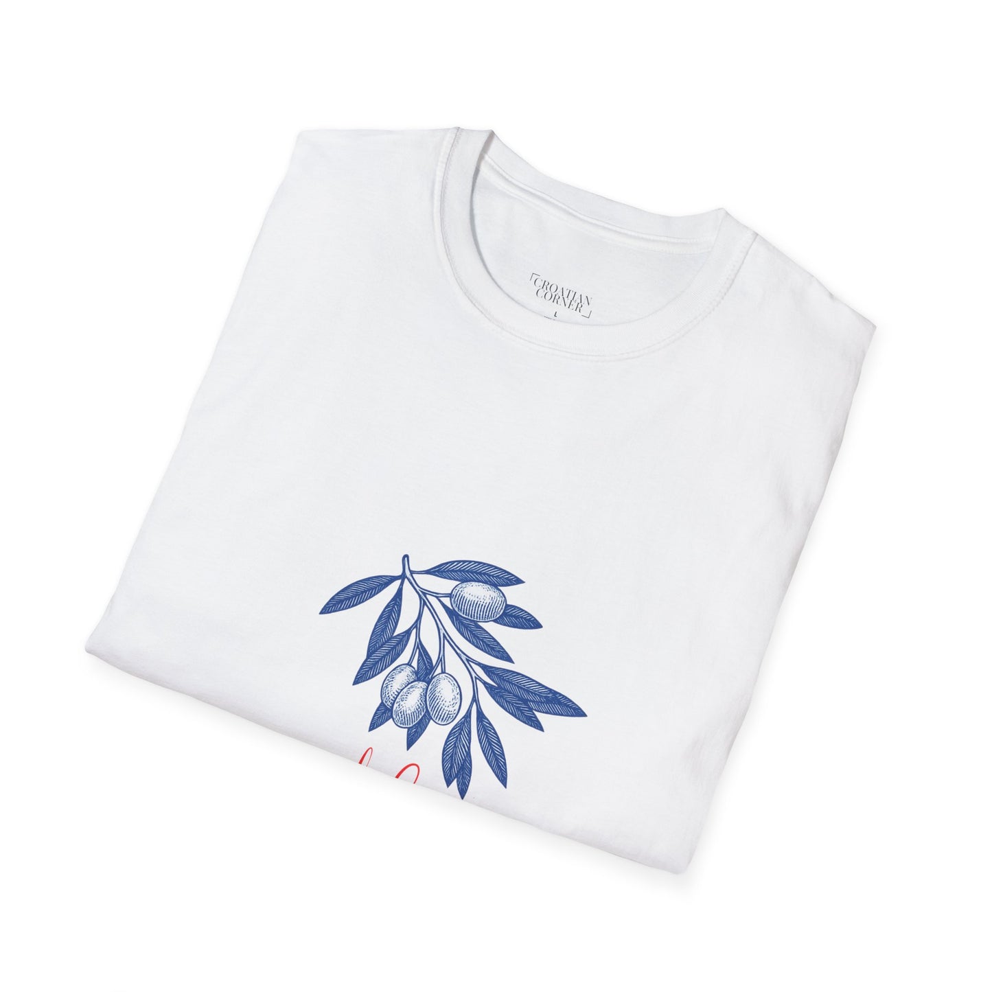 Dol, Hvar, Croatia - Olive Branch T-Shirt, Unisex Softstyle Tee, Travel Souvenir Shirt, Summer Outfit, Gift for Her/Him, Vacation Top