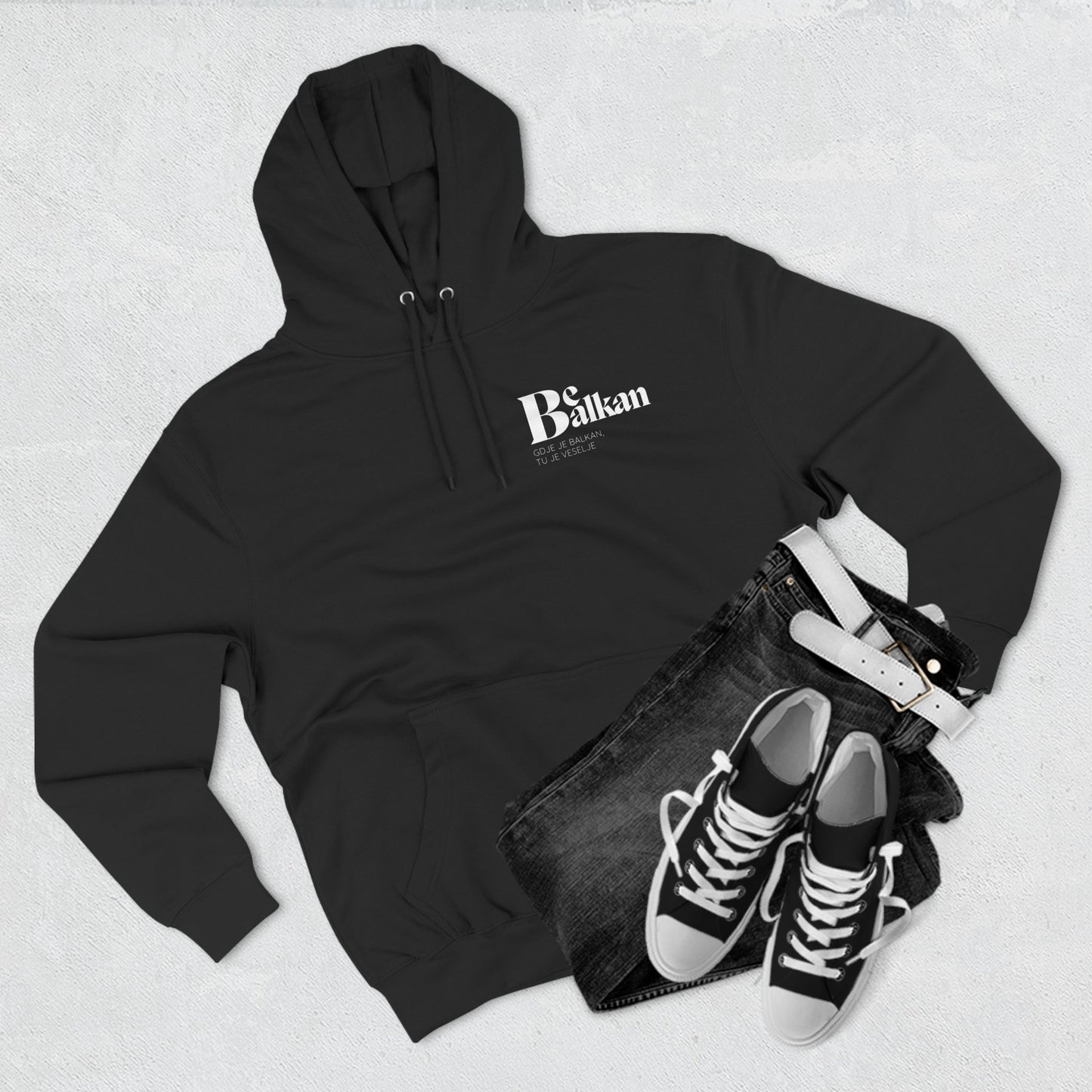 Be Balkan - Three-Panel Fleece Hoodie (Black, Navy, Charcoal Heather)