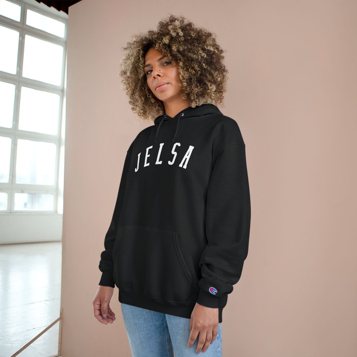 Cozy Champion Hoodie with 'JELSA' Design - Perfect for Casual Style, Gifts, Fitness, Holidays, and Everyday Wear