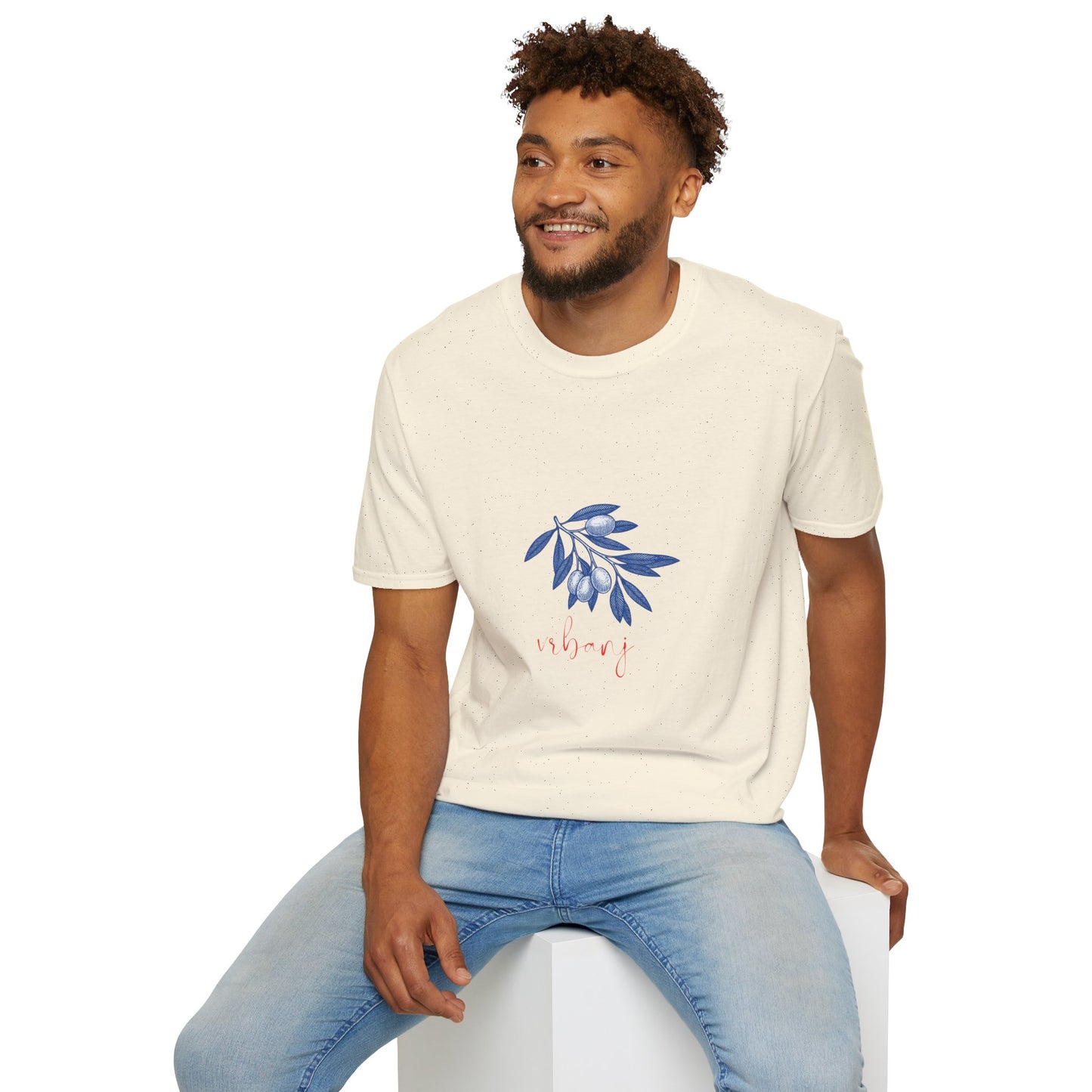 Vrbanj, Hvar, Croatia - Olive Branch T-Shirt, Unisex Softstyle Tee, Travel Souvenir Shirt, Summer Outfit, Gift for Her/Him, Vacation Top