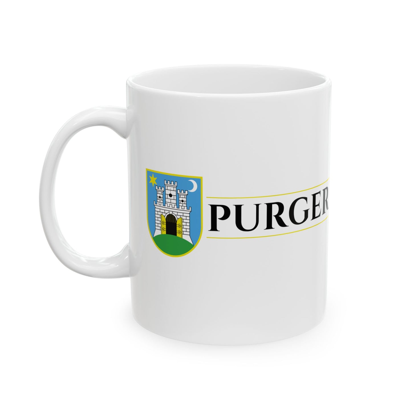 PURGER (White) - Ceramic Mug, (11oz, 15oz)