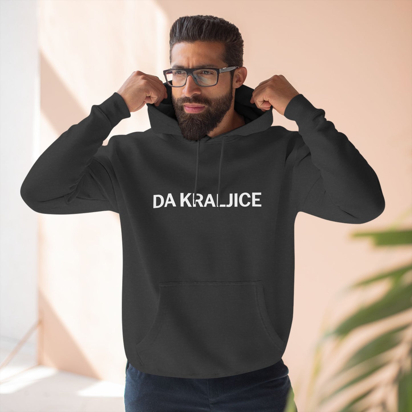 Da Kraljice "Yes Queen" - Three-Panel Fleece Hoodie (Black, Navy & Charcoal Heather)