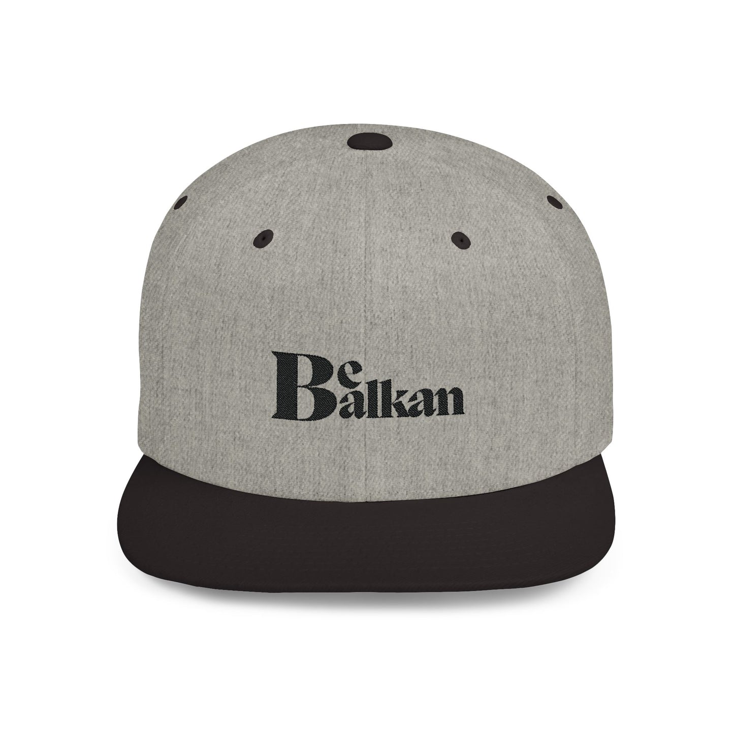 Be Balkan - Embroidered Flat Bill Snapback (White, Heather Grey/Black, & Heather Grey)