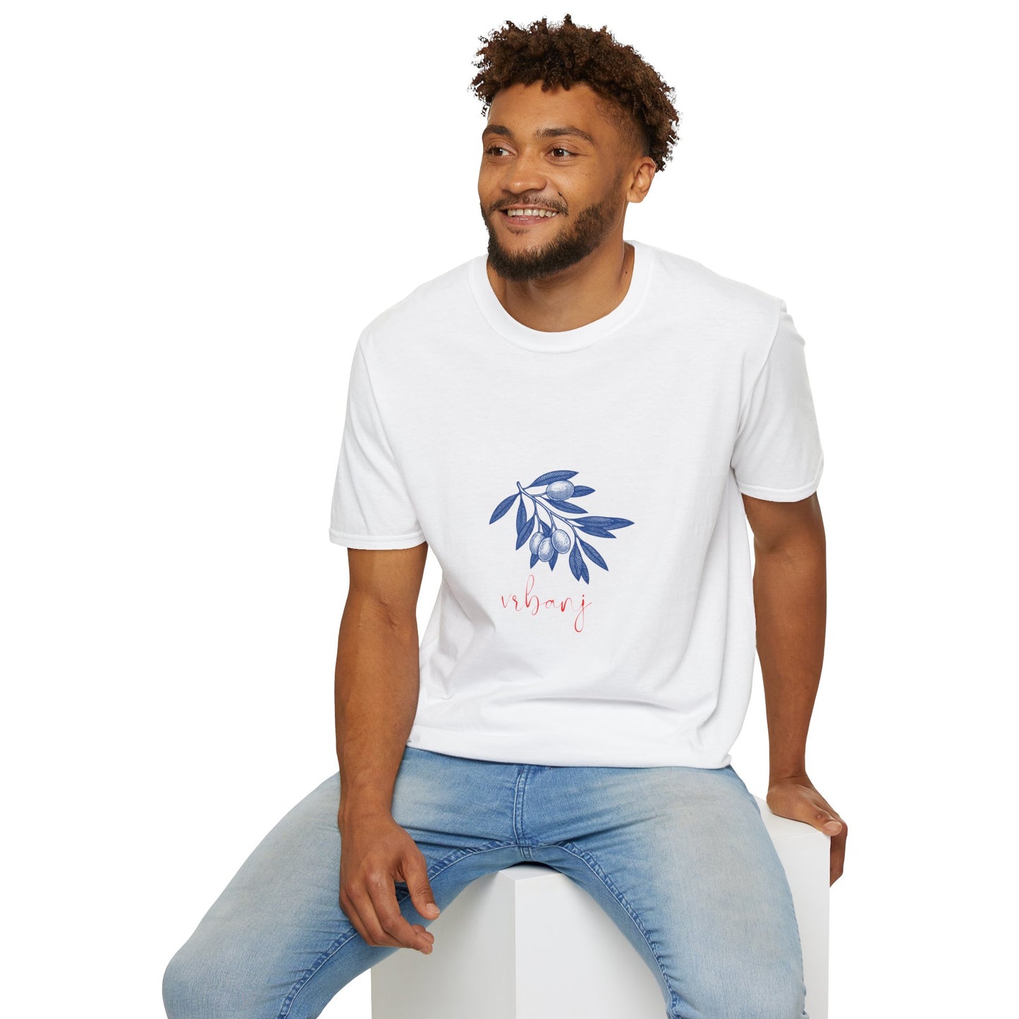 Vrbanj, Hvar, Croatia - Olive Branch T-Shirt, Unisex Softstyle Tee, Travel Souvenir Shirt, Summer Outfit, Gift for Her/Him, Vacation Top