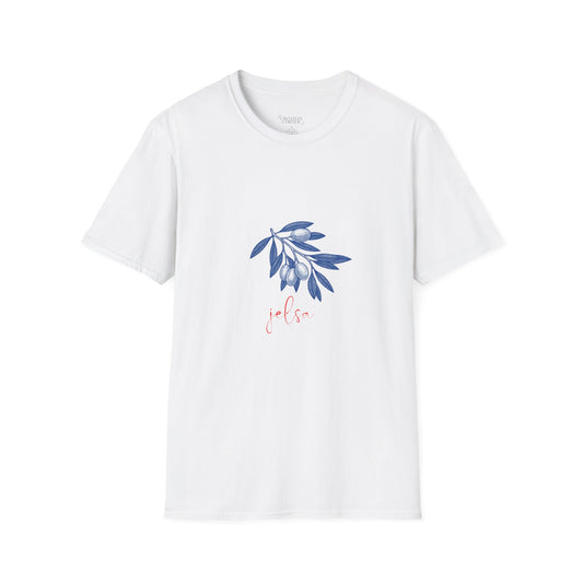 Jelsa, Hvar, Croatia - Olive Branch T-Shirt, Unisex Softstyle Tee, Travel Souvenir Shirt, Summer Outfit, Gift for Her/Him, Vacation Top