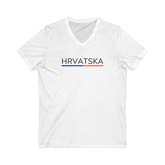 HRVATSKA - Unisex Jersey Short Sleeve V-Neck Tee