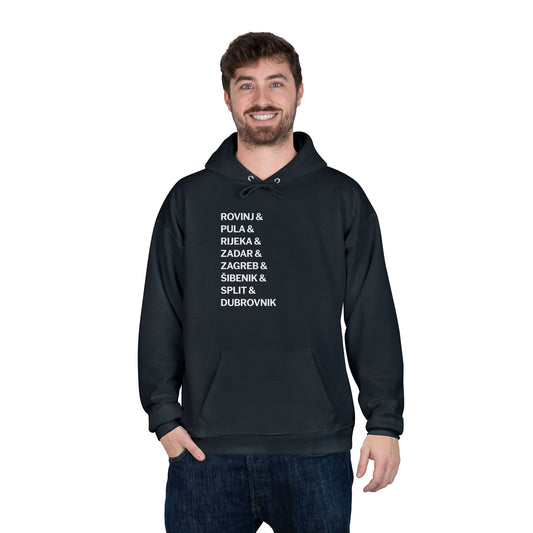 Wanderlust Croatia: From Ancient Walls to Modern Malls - Unisex EcoSmart® Pullover Hoodie Sweatshirt