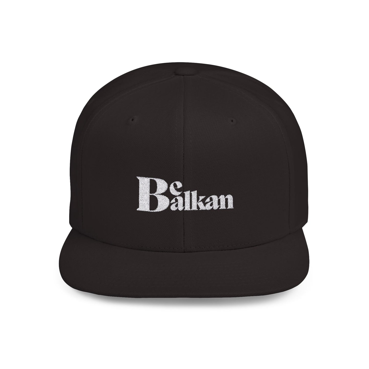 Be Balkan - Embroidered Flat Bill Snapback (Spruce, Dark Navy, Navy/Red, Black, Dark Grey, Maroon, & Black/Red)