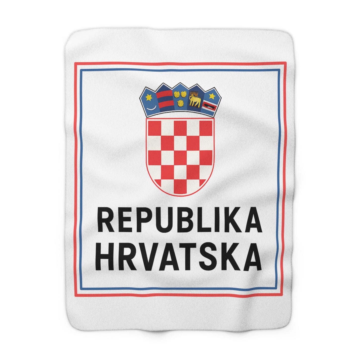 Republika Hrvatska crest Sherpa Fleece Blanket | Croatian coat of arms throw