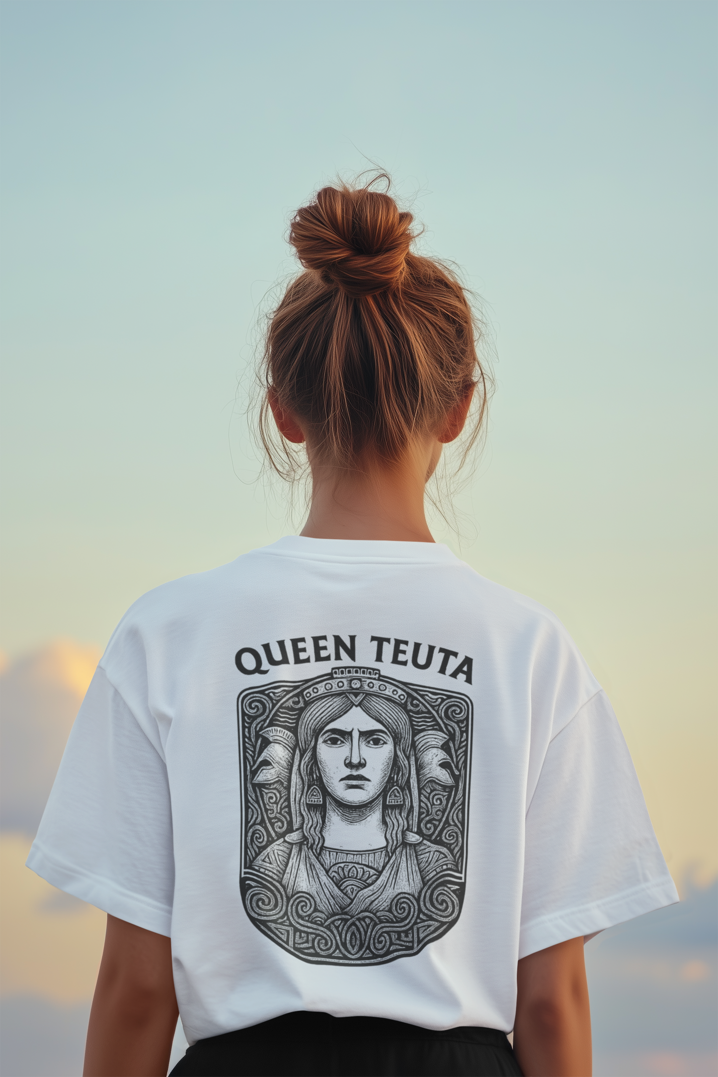 Illyrian Queen Teuta Graphic Unisex T-Shirt | Ethnic Heritage Apparel, Plain Front